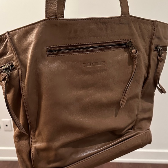 Zadig and Voltaire Elegant Brown Leather Tote with Skull Detail - Picture 5 of 9